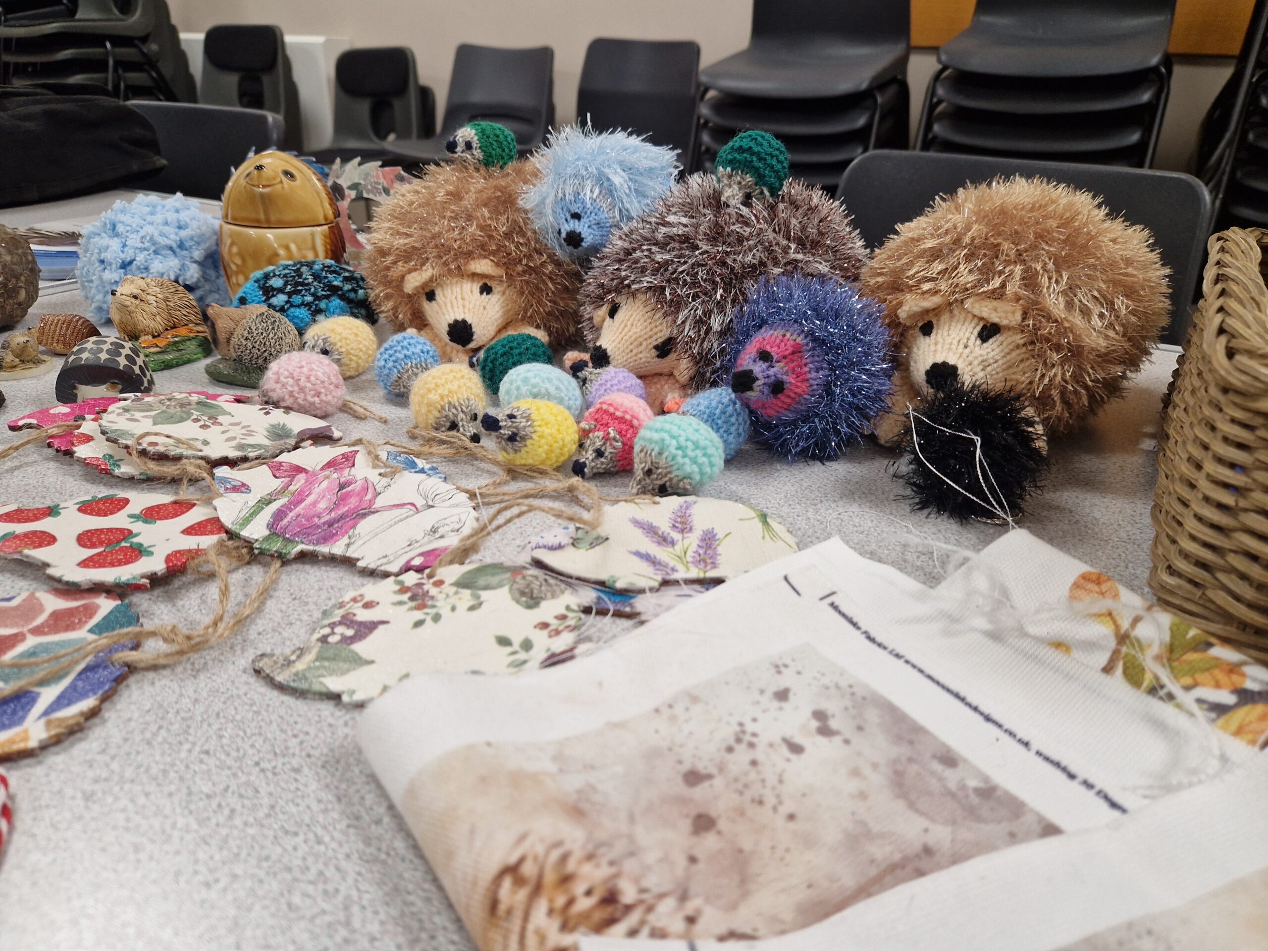 A collection of crafted hedgehog items (credit: Rebecca)