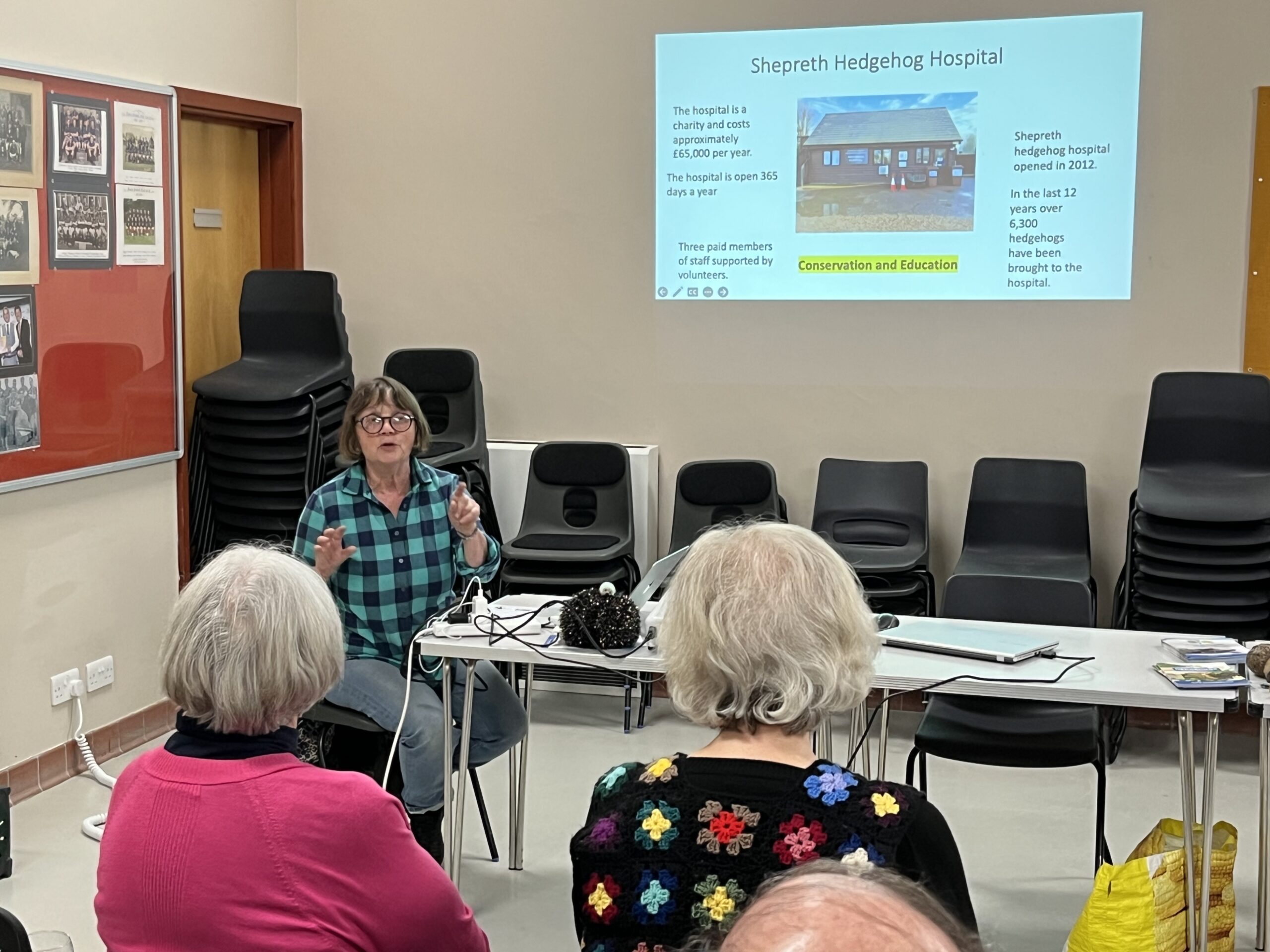 Judith Large telling us about the work of Shepreth Hedgehog Hospital (credit: Steve)