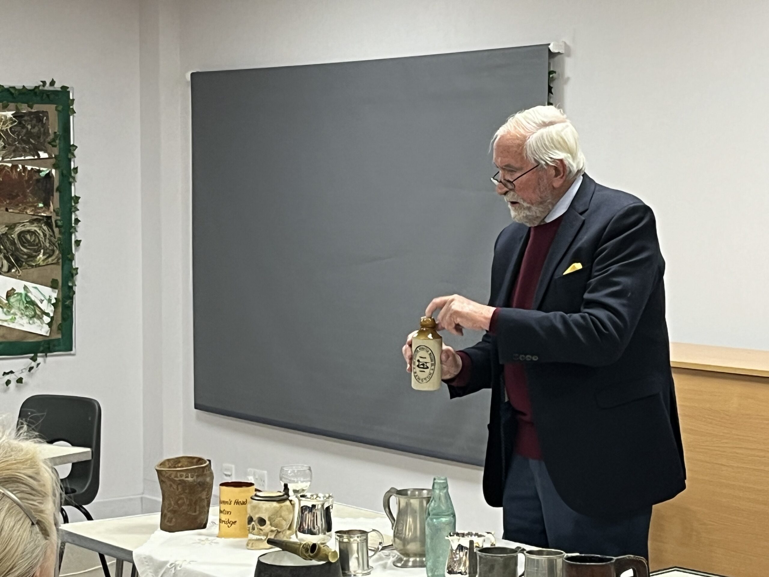 David taking us through his collection of beer receptacles (credit: Steve)
